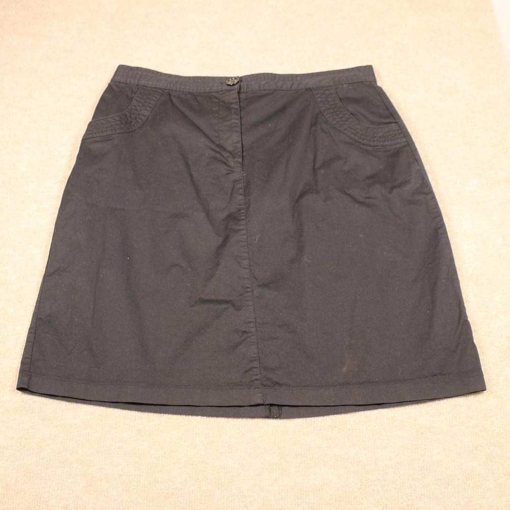 ModCloth Black A-Line Mini Skirt with Pockets and Back Button Detail Size XL